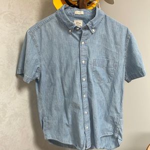 J.Crew short sleeve organic cotton chambray shirt
